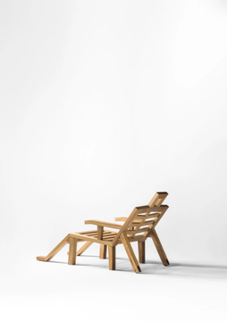 PORTLLIGAT - Iroko deck chair with armrests by BD Barcelona Design - view 3